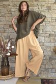 Frame Cotton Shirring Waist Wide Leg Pant Tuscan Sun